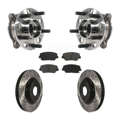 Hub Bearing Drilled Slot Brake Rotor Pad Front Kit For Kia Sorento Hyundai Santa