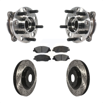 Hub Bearing Coated Drill Slot Brake Rotor Pads Front Kit For Hyundai Santa Fe XL