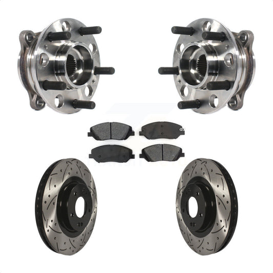 Hub Bearing Coated Drill Slot Brake Rotor Pads Front Kit For Hyundai Santa Fe XL