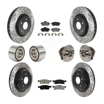 Hub Bearing Coated Brake Rotor Pads Shoe Front Rear Kit (10Pc) For Mercedes-Benz
