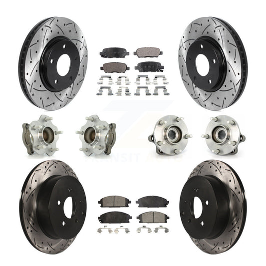 Hub Bearing Coated Brake Rotor Pads Front Rear Kit (10Pc) For 04-09 Nissan Quest