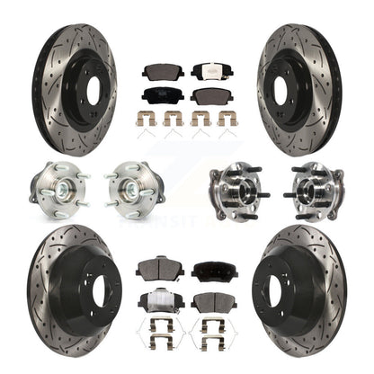 Hub Bearing Coated Brake Rotor Pad Front Rear Kit For Hyundai Santa Fe Sport FWD