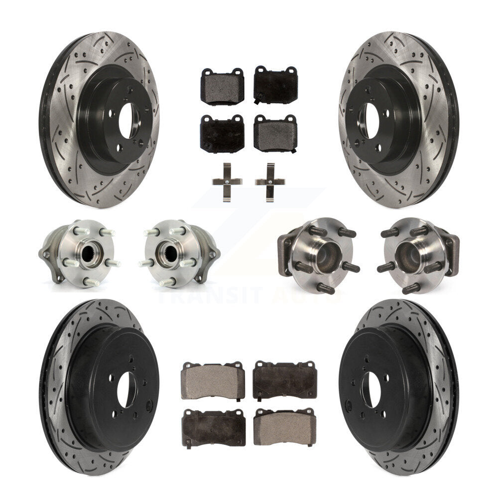 Hub Bearing Coated Disc Brake Rotor And Pads Front Rear Kit (10Pc) For Toyota 86