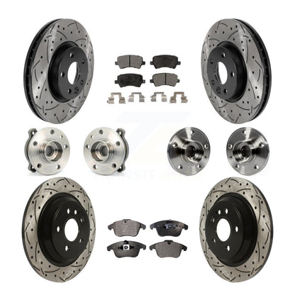Hub Bearing Coated Brake Rotor Pad Front Rear Kit (10Pc) For 13-14 Volvo S60 AWD