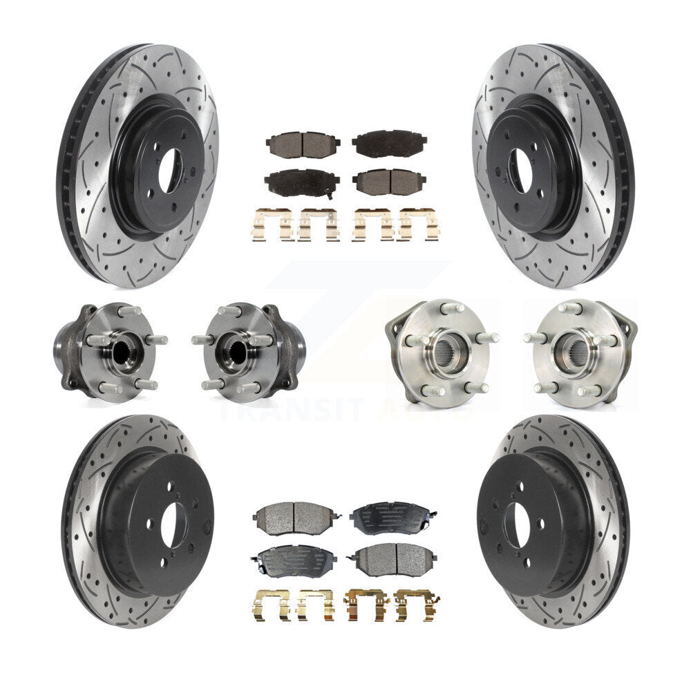 Hub Bearing Coat Brake Rotor Pads Front Rear Kit (10Pc) For Subaru Forester 2.0L