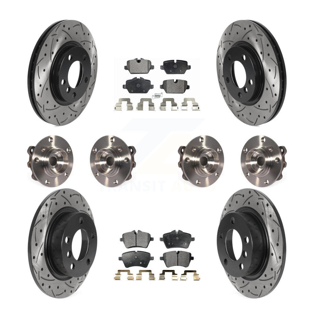 Hub Bearing Coated Brake Rotor Pad Front Rear Kit (10Pc) For Mini Cooper Paceman