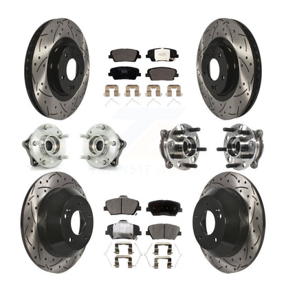 Hub Bearing Coated Brake Rotor Pad Front Rear Kit For Hyundai Santa Fe Sport AWD