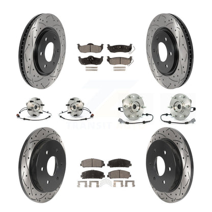 Hub Bearing Coated Brake Rotor Pads Front Rear Kit (10Pc) For Nissan Armada QX56