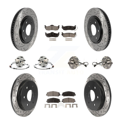 Hub Bearing Coated Disc Brake Rotor Pads Front Rear Kit (10Pc) For Nissan Armada