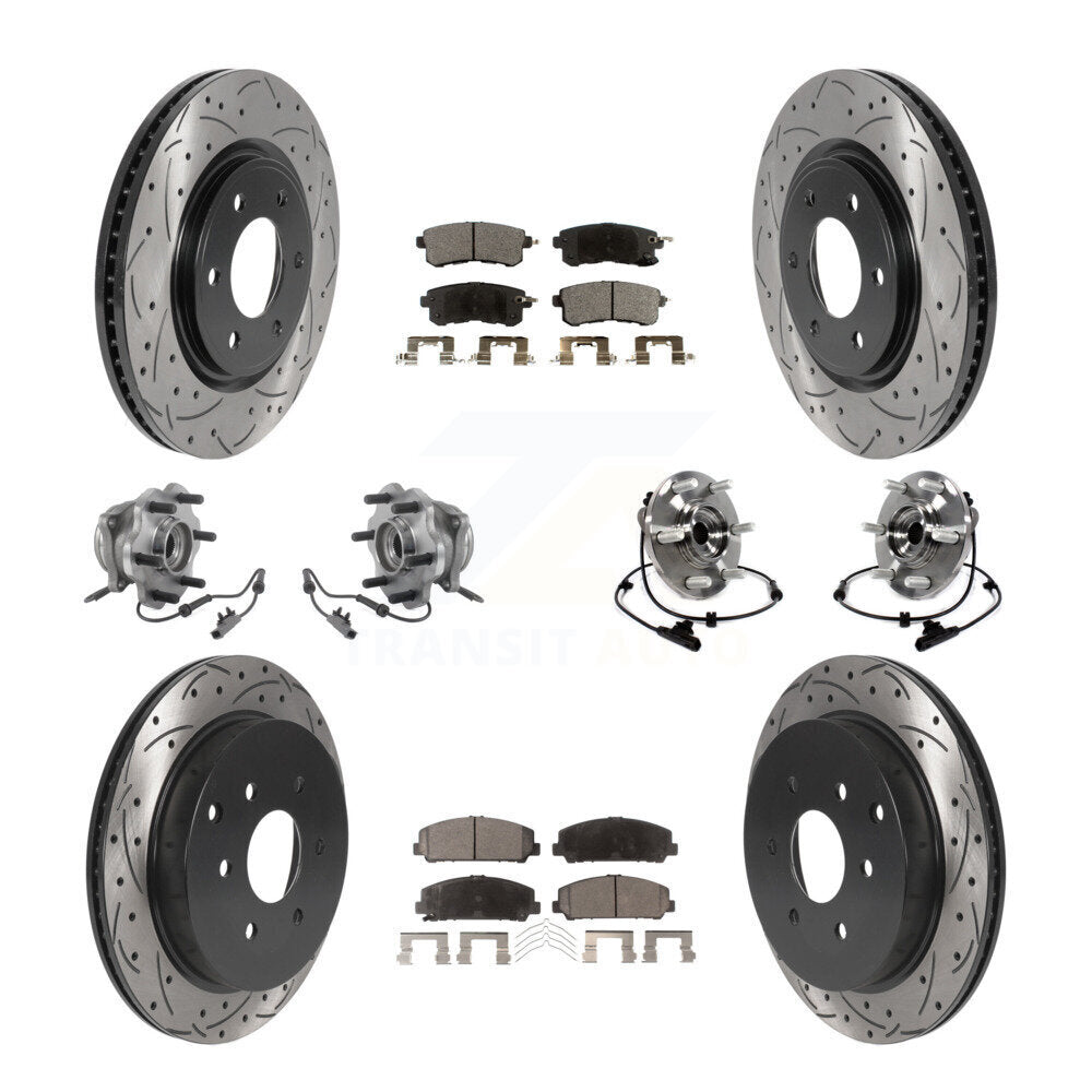 Hub Bearing Coat Brake Rotor Pads Front Rear Kit (10Pc) For INFINITI QX80 Nissan