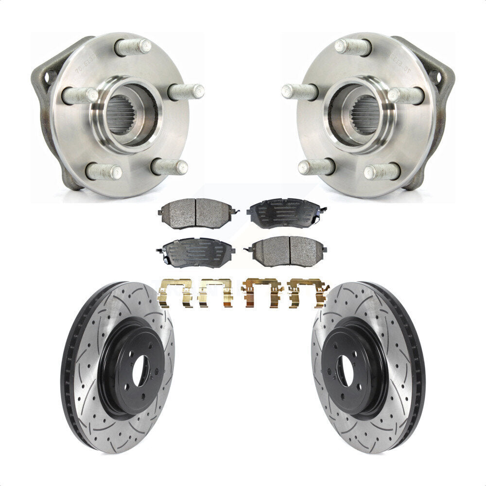 Hub Bearing Coat Drill Slot Brake Rotor Pads Front Kit For Subaru Outback Legacy