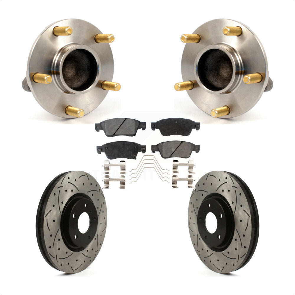 Hub Bearing Assembly Coat Drill Slot Brake Rotor Pads Front Kit For INFINITI G35