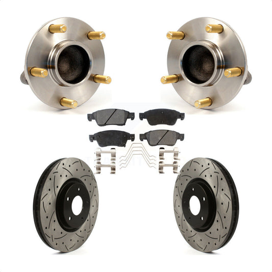 Hub Bearing Assembly Coat Drill Slot Brake Rotor Pads Front Kit For INFINITI G35
