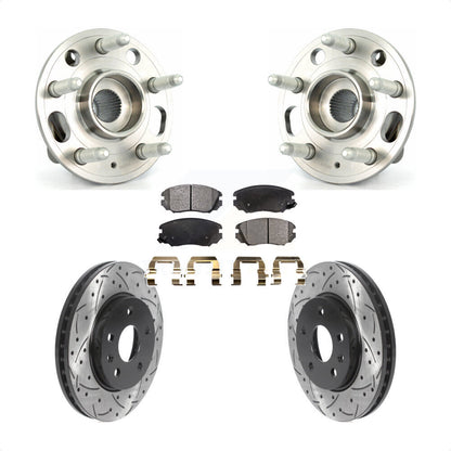Hub Bearing Coat Drill Slot Brake Rotor Pad Front Kit For Chevrolet Malibu Buick