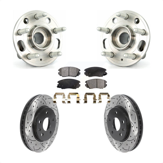 Hub Bearing Coat Drill Slot Brake Rotor Pad Front Kit For Chevrolet Malibu Buick