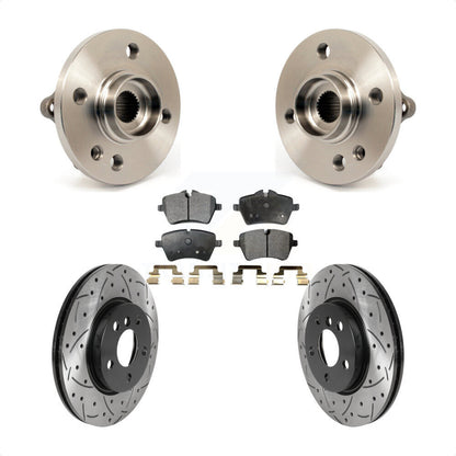 Hub Bearing Drill Slot Brake Rotor Pads Front Kit For 2014-2015 Mini Cooper 1.6L