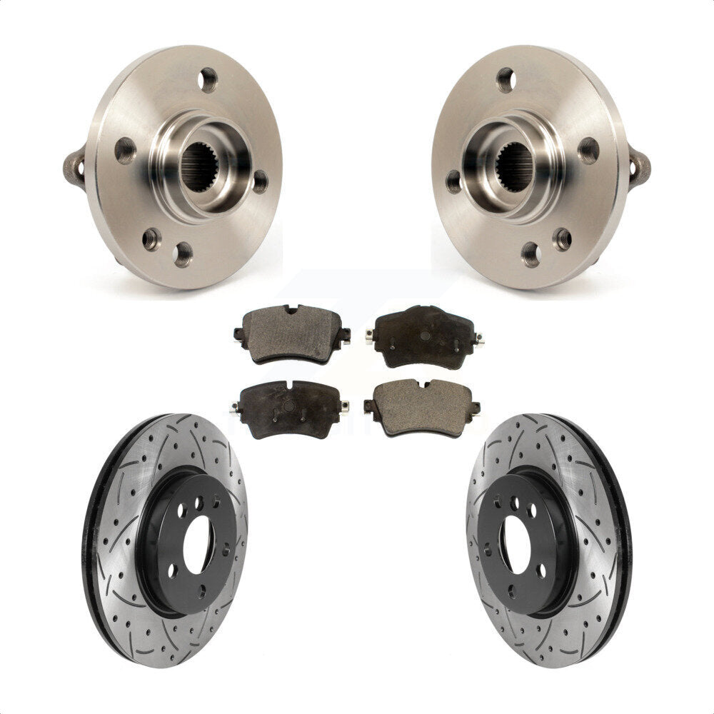 Hub Bearing Coat Drill Slot Brake Rotor Pads Front Kit For 2015 Mini Cooper 1.6L