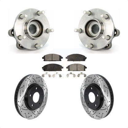 Hub Bearing Coat Drill Slot Brake Rotor Pad Front Kit For 2004-2009 Nissan Quest