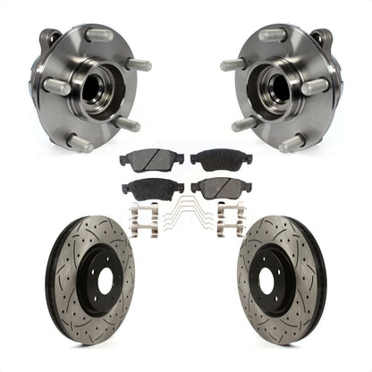 Hub Bearing Coated Drill Slot Brake Rotor Pad Front Kit For INFINITI G37 G35 Q60