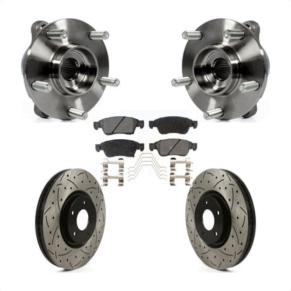 Hub Bearing Assembly Drilled Slot Brake Rotor Pad Front Kit For INFINITI G35 Q60