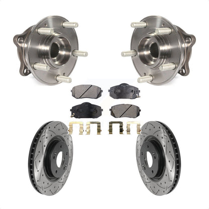 Hub Bearing Drilled Slot Brake Rotor Pad Front Kit For Hyundai Tucson Sonata Kia