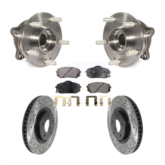 Hub Bearing Drilled Slot Brake Rotor Pad Front Kit For Hyundai Tucson Sonata Kia