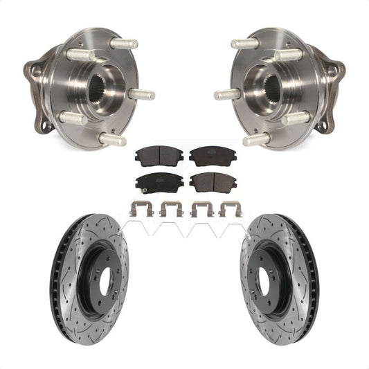 Hub Bearing Assembly Coat Drill Slot Brake Rotor Pads Front Kit For Kia Sportage