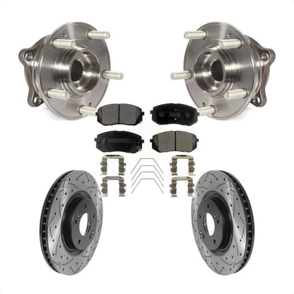 Hub Bearing Drilled Slot Brake Rotor Pad Front Kit For Hyundai Sonata Kia Optima
