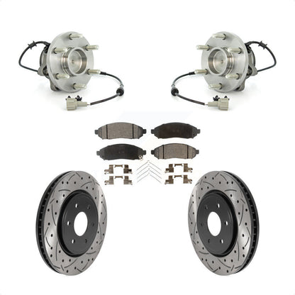 Hub Bearing Drill Slot Brake Rotor Pads Front Kit For Nissan Frontier Pathfinder