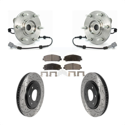 Hub Bearing Drilled Slot Brake Rotor Pads Front Kit For Nissan TITAN Armada QX56