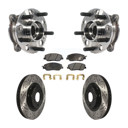 Hub Bearing Drilled Slot Brake Rotor Pads Front Kit For Hyundai Santa Fe XL 3.3L