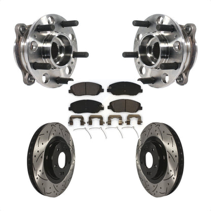 Hub Bearing Coated Drill Slot Brake Rotor Pads Front Kit For Hyundai Santa Fe XL