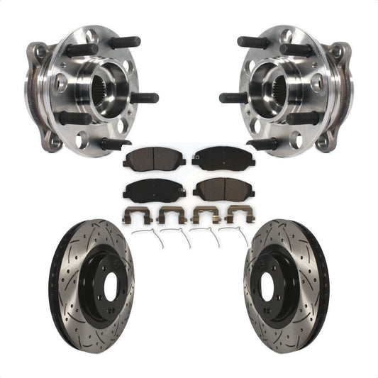 Hub Bearing Coated Drill Slot Brake Rotor Pads Front Kit For Hyundai Santa Fe XL