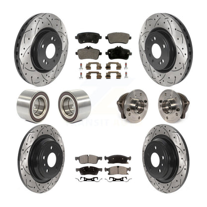 Hub Bearing Coated Brake Rotor Pads Shoe Front Rear Kit (10Pc) For Mercedes-Benz