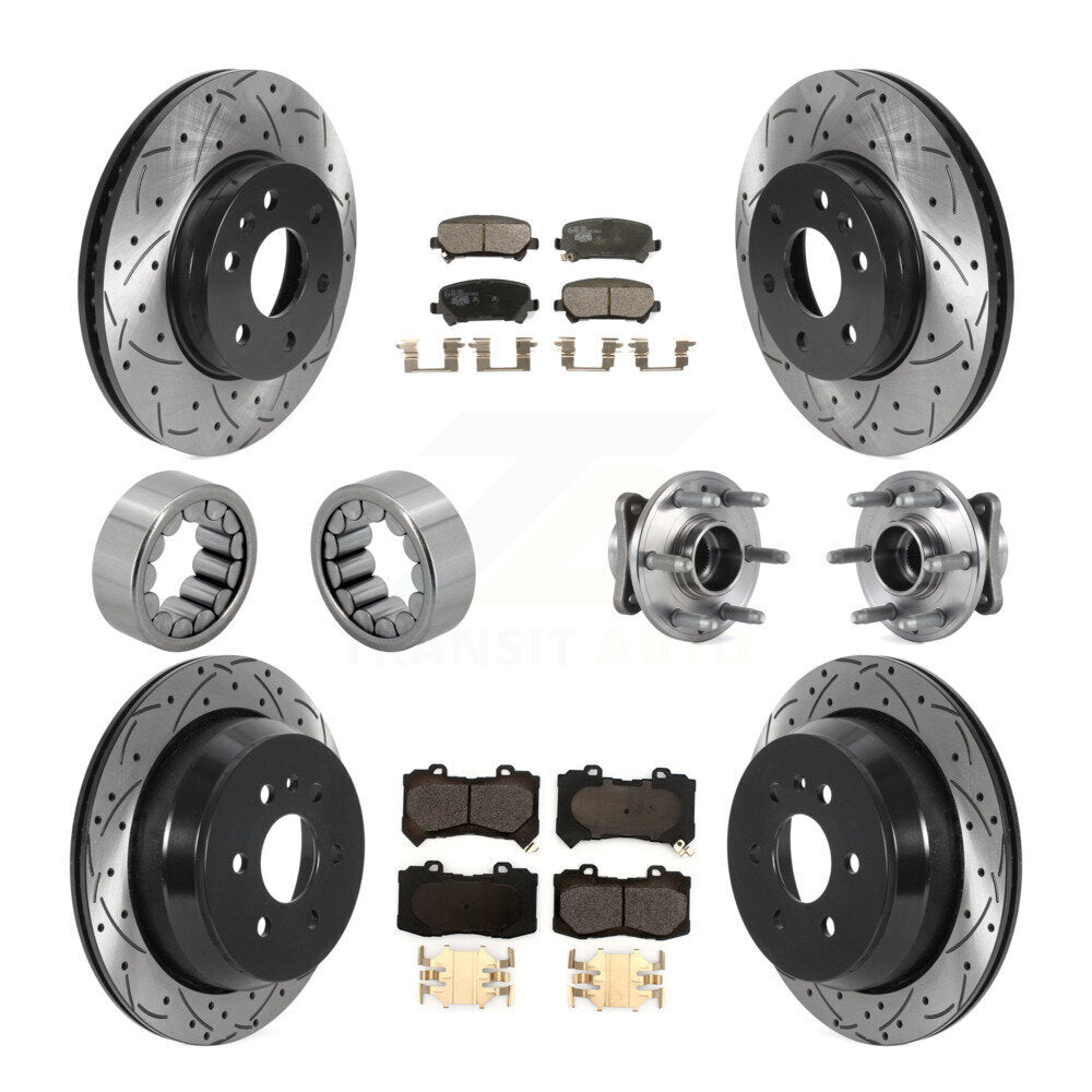 Hub Bearing Coated Brake Rotor Pads Shoe Front Rear Kit (10Pc) For Chevrolet GMC