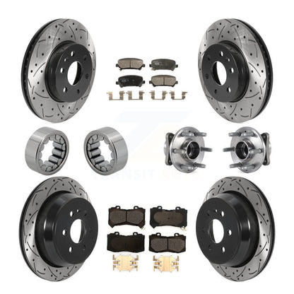 Hub Bearing Coated Brake Rotor Pads Shoe Front Rear Kit (10Pc) For Chevrolet GMC