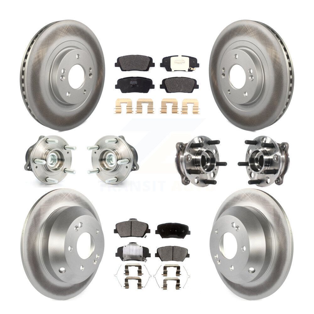 Hub Bearing Coated Brake Rotor Pad Front Rear Kit For Hyundai Santa Fe Sport FWD