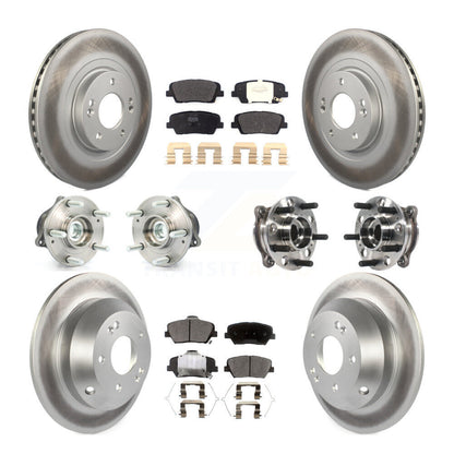 Hub Bearing Coated Brake Rotor Pad Front Rear Kit For Hyundai Santa Fe Sport FWD
