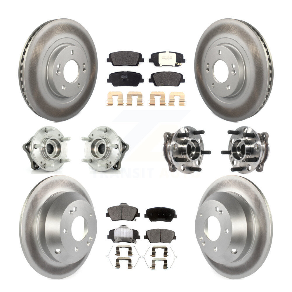 Hub Bearing Coated Brake Rotor Pad Front Rear Kit For Hyundai Santa Fe Sport AWD