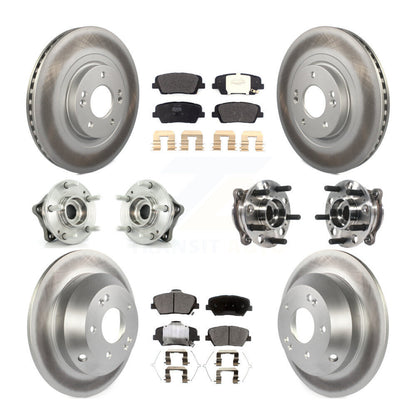 Hub Bearing Coated Brake Rotor Pad Front Rear Kit For Hyundai Santa Fe Sport AWD