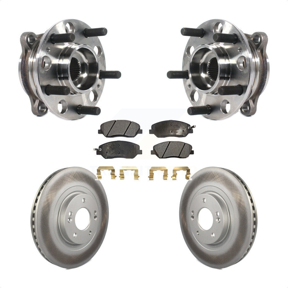 Hub Bearing Assembly Coat Brake Rotor Pad Front Kit For Hyundai Santa Fe XL 3.3L