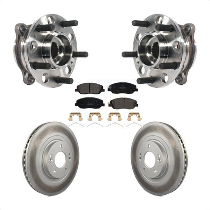 Hub Bearing Assembly Coated Brake Rotor & Pads Front Kit For Hyundai Santa Fe XL
