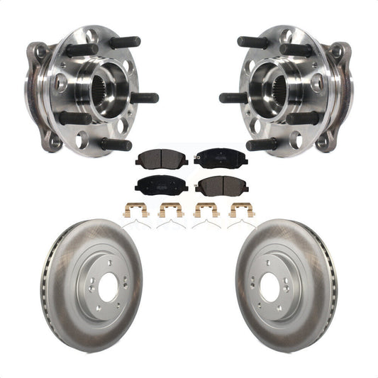 Hub Bearing Assembly Coated Brake Rotor & Pads Front Kit For Hyundai Santa Fe XL