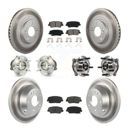 Hub Bearing Coated Brake Rotor Pad Front Rear Kit For Hyundai Santa Fe Sport FWD