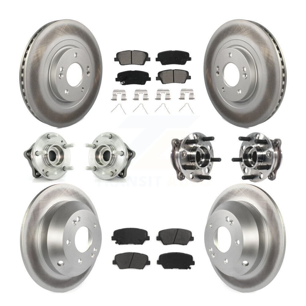 Hub Bearing Coated Brake Rotor Pad Front Rear Kit For Hyundai Santa Fe Sport AWD