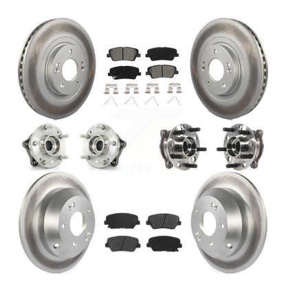 Hub Bearing Coated Brake Rotor Pad Front Rear Kit For Hyundai Santa Fe Sport AWD