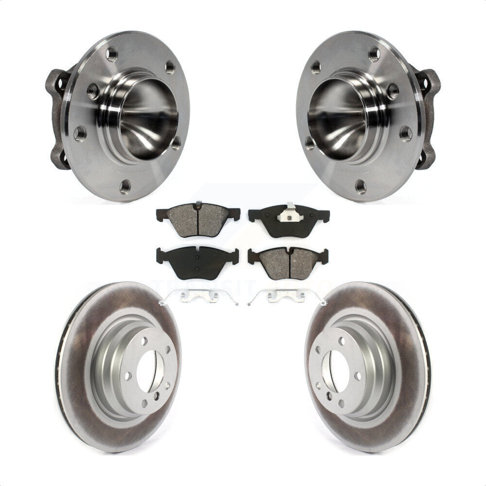 Hub Bearing Assembly Coated Disc Brake Rotor And Pad Front Kit For 2006 BMW 330i
