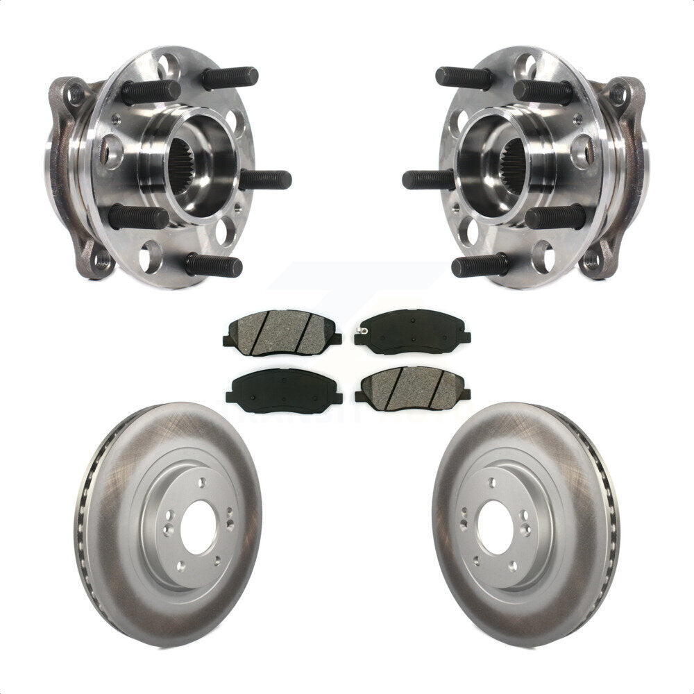 Hub Bearing Assembly Coat Brake Rotor Pad Front Kit For Hyundai Santa Fe XL 3.3L
