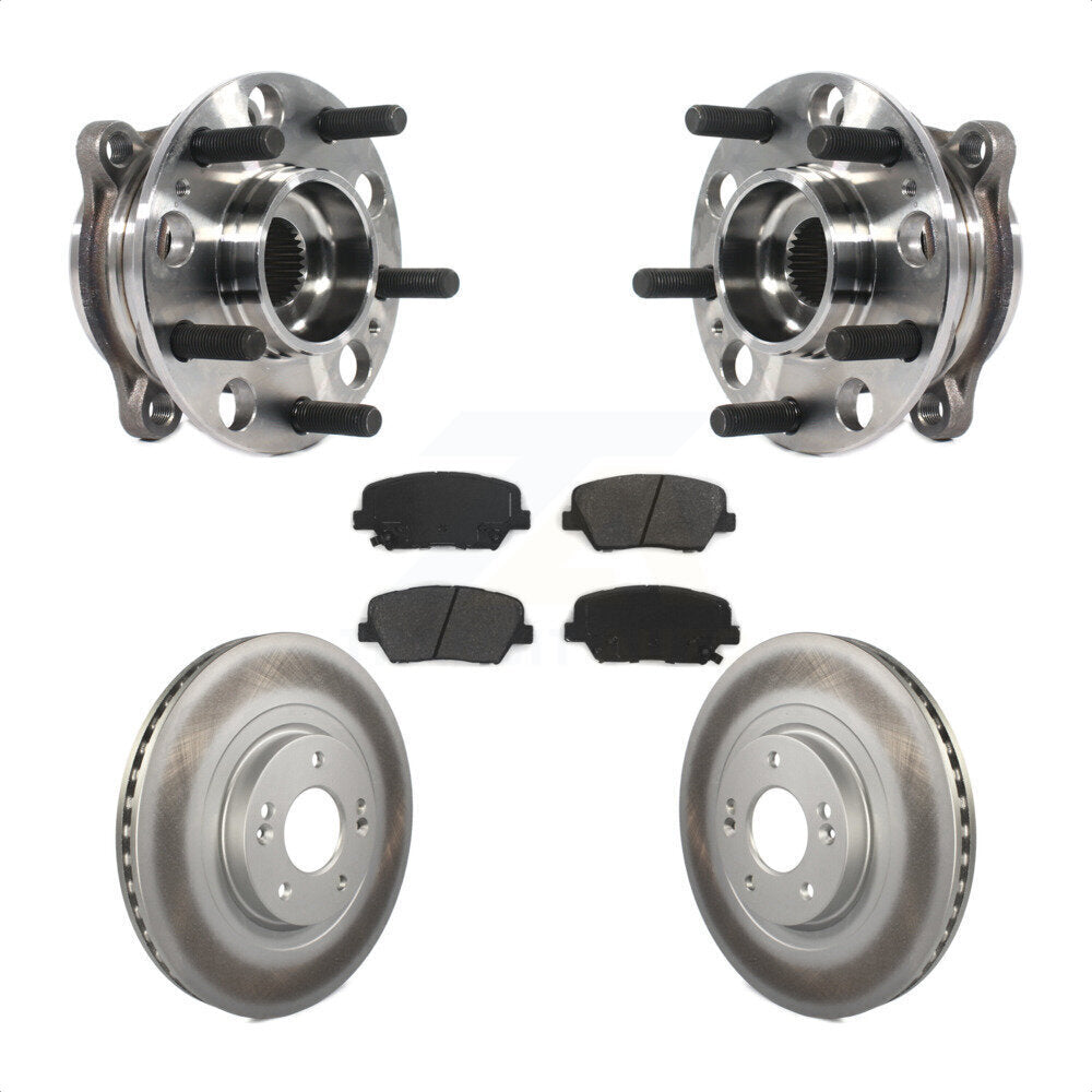 Hub Bearing Coated Brake Rotor & Pads Front Kit For Kia Sorento Hyundai Santa Fe