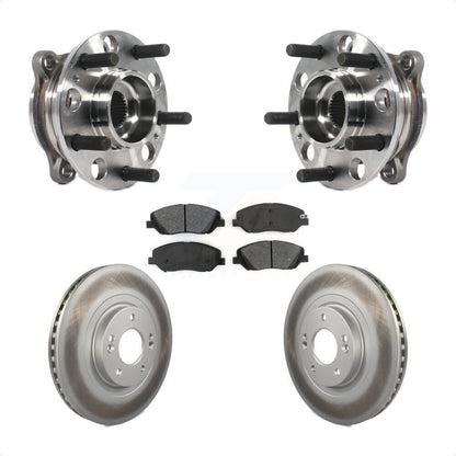 Hub Bearing Assembly Coated Brake Rotor & Pads Front Kit For Hyundai Santa Fe XL